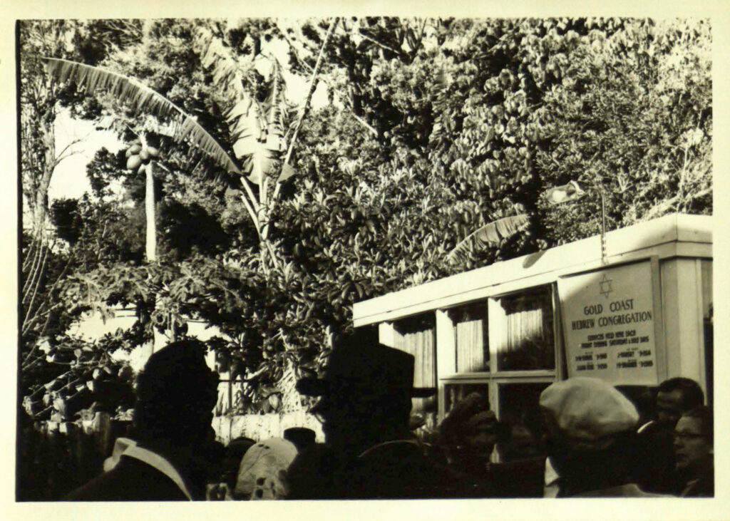 Figure 5: Consecration day, 3 September 1961, Hamilton Avenue, Surfers Paradise (Sydney Fisher Library).