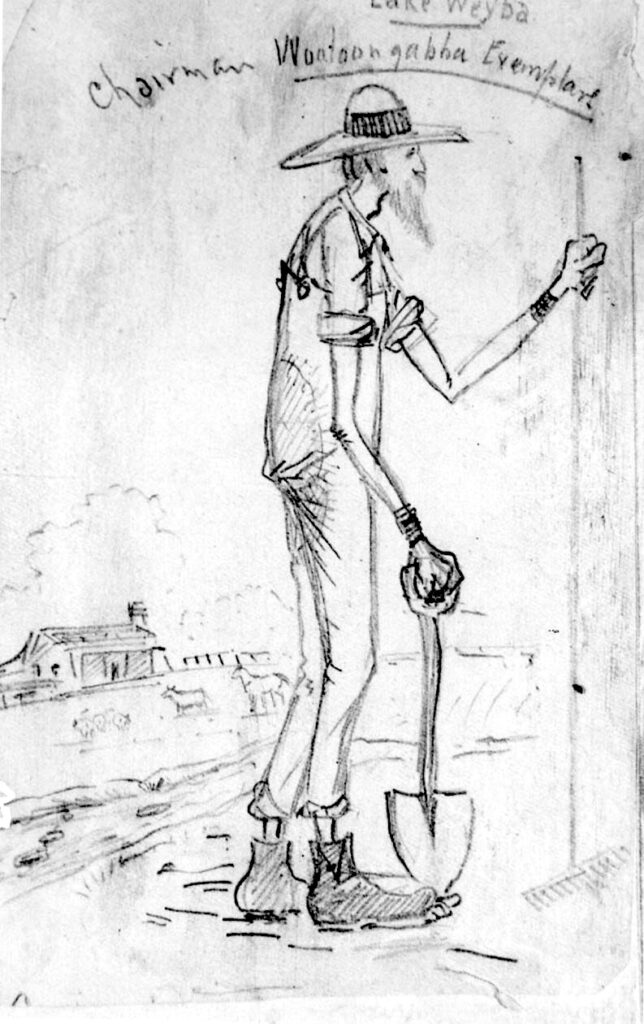 Figure 7: George Chale Watson, caricature sketch by Charles Edmonds c. 1890s (Museum of Lands, Mapping and Surveying).