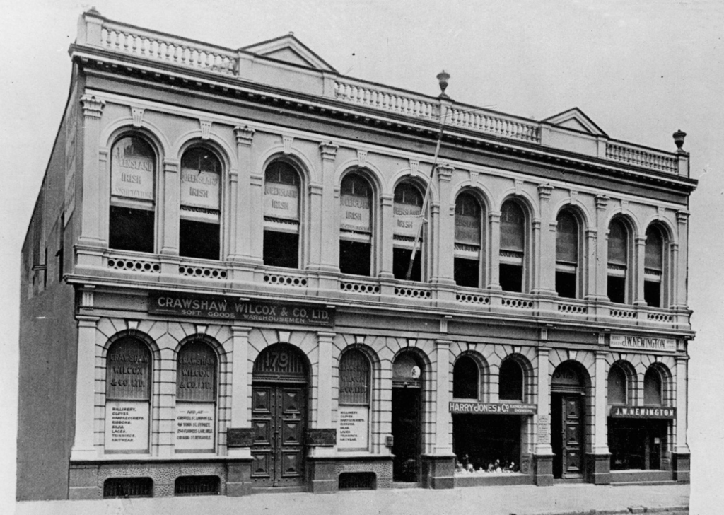 Figure 1: Queensland Irish Association building, Elizabeth Street, Brisbane, c. 1928 (State Library of Queensland).