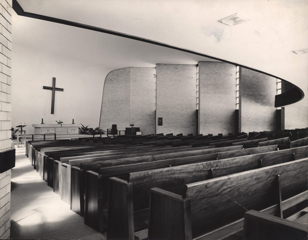 Figure 4: Chapel interior, photographed by Richard Stringer, c. 1968 (Fryer Library, University of Queensland).