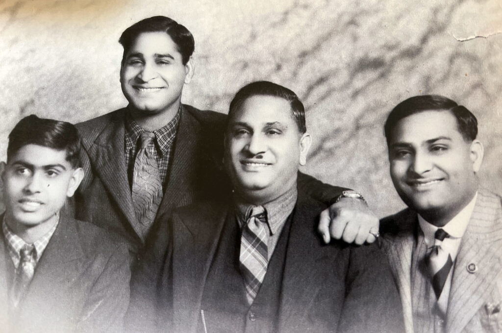 Figure 3: Nasib, Noor, Fazal, and Wasir Deen, 1937 (Deen family).