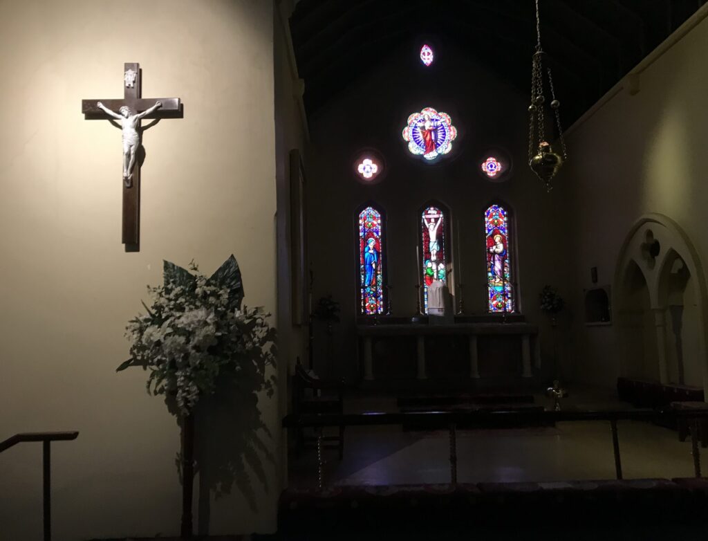 Figure 7: All Saints' interior with crucifix, 2024 (QAR).