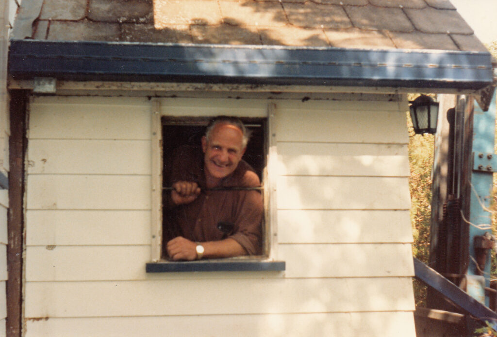 Figure 9: Father Francis during building work on the Abbey Church, 1991 (St Michael's Abbey).